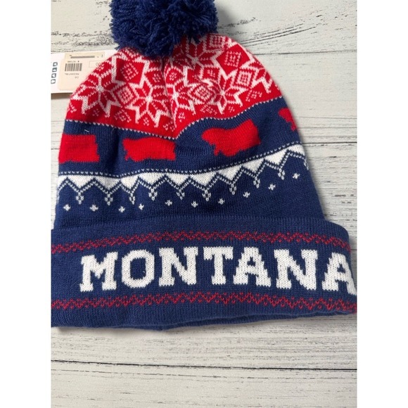 NEW Cirque Montana Blue-Red-White Grand Beanie Soft Knit Cap Unisex One Size - Picture 2 of 8